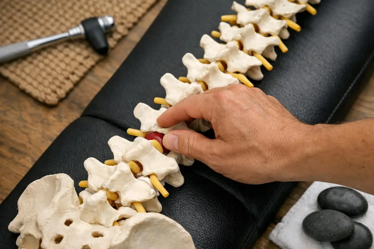 Spinal Adjustment in Chiropractor: Spinal Adjustment is a controlled, precise force applied to a joint in—visual guide
